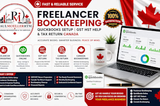 handle freelancer bookkeeping quickbook setup gst hst help and tax return canada