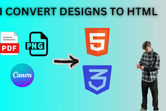 convert figma canva or PSD to responsive HTML CSS