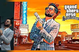 do gta style nsfw character grand theft auto vector cartoon portrait san andreas