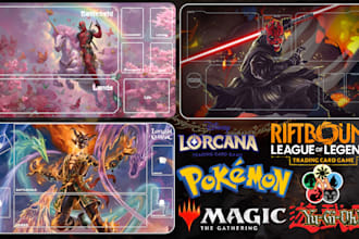 design custom mtg playmat, anime, yugioh, tcg, board game playmat, desk mat