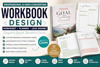 design a professional workbook, worksheet, and lead magnet in canva