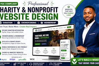 design a nonprofit charity or ngo website with donation and crowdfunding