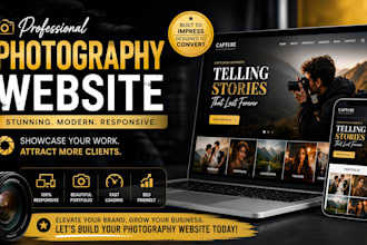 design a stunning photography website, photographer portfolio in wordpress