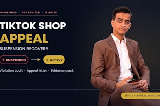 fix tiktok shop suspension with a professional seller tiktok appeal