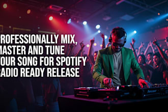 professionally mix, master and tune your song for spotify radio ready release