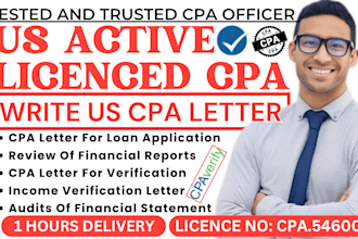 prepare US CPA letter CPA comfort letter CPA mortgage letter financial statement