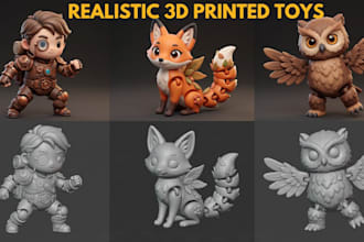 create 3d articulated model, flexi toy model 3d bjd stl ready for 3d printing