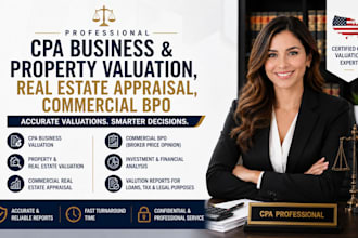 do CPA business and property valuation, real estate appraisal, commercial bpo