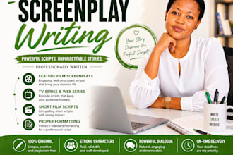write a professional screenplay, movie script, or TV script