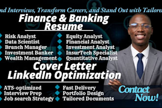write finance, banking, wealth management, treasury, financial analyst, resume