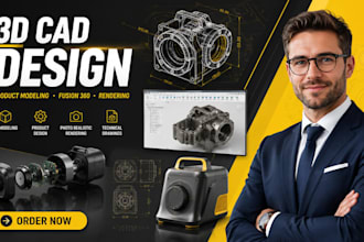 do 3d cad design, 3d cad modelling, product design and technical drawings