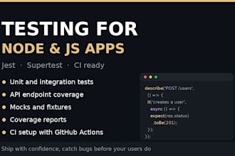 write unit and integration tests for your node js app