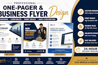 design modern one pager, corporate flyer, marketing brochure, leaflet design