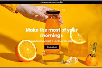 design vibrant beverage website soft drink shopify store juice detox wine store