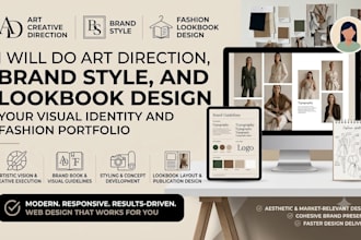 do art creative direction, brand style, and fashion lookbook design