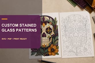 design a custom printable stained glass pattern