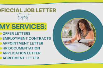 write offer letters, employment contracts, letters, appointment letter