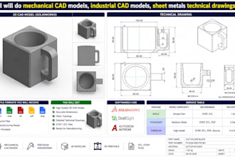 do mechanical cad models industrial cad sheet metals design and drawings