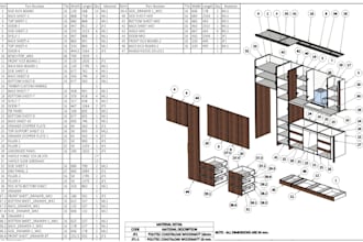 do joinery shop drawing, millwork drawing, casework drawing, furniture drawing