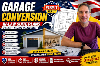create garage conversion and in law suite plans