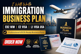 write immigration business plan for eb2 niw, e2, l1 visa USA
