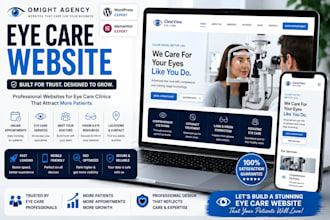 eye care website, optometry website, ophthalmology website, eye clinic website