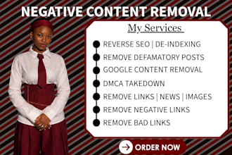 remove negative content, bad links, google results, dmca and online reputation