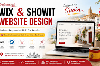 design spain wix website, redesign wix website, wix studio and showit website