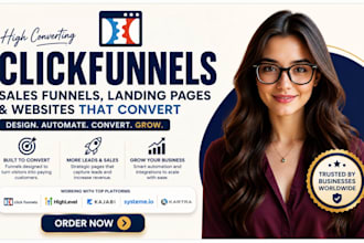 design clickfunnels sales funnel landing page kartra gohighlevel kajabi website