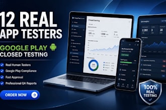 provide 12 testers for google play closed testing and andriod app testing