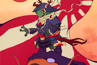 create a stylized cartoon character illustration