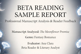beta read your book and provide detailed reader feedback