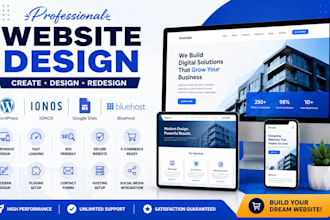 create, design and redesign wordpress website on ionos, googlesite and bluehost