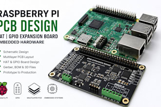 design raspberry pi pcb, hat, gpio expansion board and embedded hardware