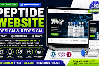 build peptide website peptide store research peptide website supplement website