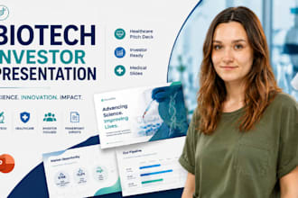 biotech investor presentation, healthcare pitch deck, medical slides