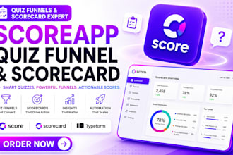 build scoreapp quiz funnel scorecard website and typeform quizzes
