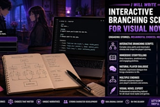 write  interactive branching scripts for visual novels and choice base games