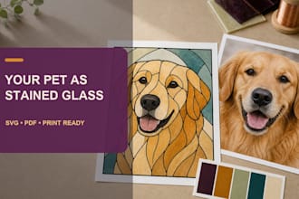 turn your pet photo into a stained glass pattern