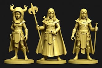 sculpt 3d action figures, bjd models, dnd characters, 3d printable figures