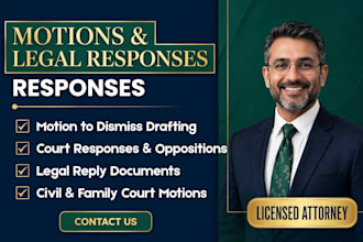 draft court motions legal responses and civil pleadings