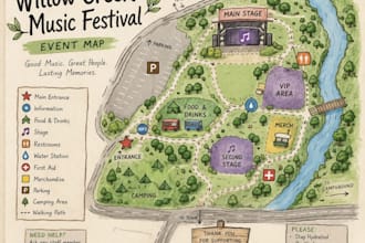design custom event venue maps and location maps for guests and visitors