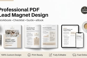 design professional branded PDF lead magnet workbook checklist or ebook