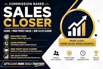 commission based sales closer leads high ticket sales closer b2b sales closer