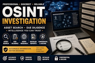 conduct asset search, due diligence and osint investigation