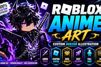 draw and custom roblox avatar anime illustration