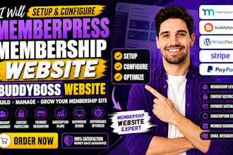setup and configure memberpress and create membership website buddyboss website