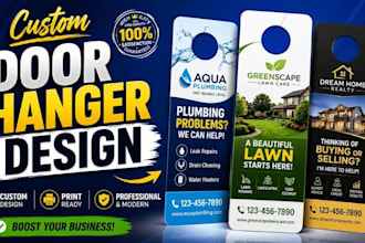 design a professional door hanger, flyer, rack card roofing, solar, lawn care