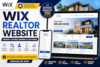 design redesign wix realtor website with listings, booking and inquiry forms