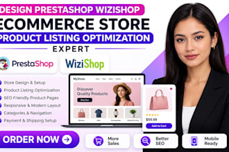 design prestashop wizishop ecommerce store product listing optimization expert